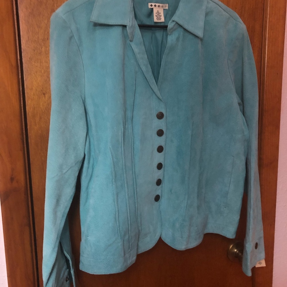 SteinMart Turquoise leather jacket